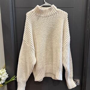 Aerie Cozy Cream Turtleneck Sweater